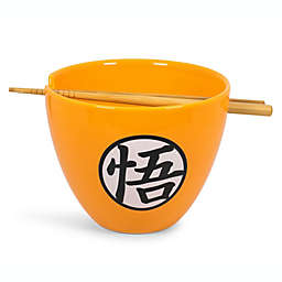Dragon Ball Z 4-Star Ball Ceramic Noodle Bowl & Chopsticks Set   Official Goku Themed Dragon Ball Z Collectible Bowl   16 Ounce Dish