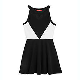 Aqua Girls' Color-Block Fit-and-Flare Dress Big Kid  Exclusive Black Size Large