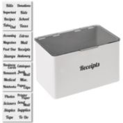 mDesign Plastic Stackable Home, Office Storage Box + 32 Labels