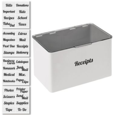 mDesign Plastic Stackable Home, Office Storage Box + 32 Labels. View a larger version of this product image.