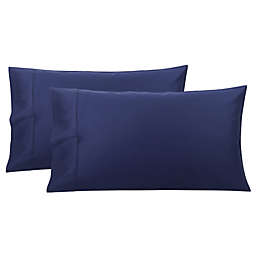 PiccoCasa 2-Pack Soft Cotton Pillow Protectors with Envelope Navy Blue King