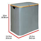 Alternate image 3 for Oceanstar Double Soft Sided Laundry Hamper Sorter With Bamboo Rim Lid