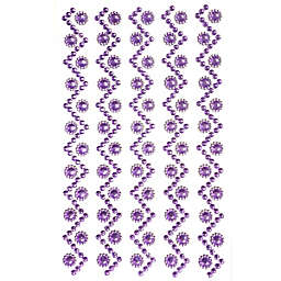 Wrapables Sunflower and Round Acrylic Self Adhesive Crystal Gem Stickers / Purple