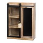 Alternate image 1 for Accent Plus Rustic Open Wall Cabinet with Chalkboard Back and Glass Barn Door