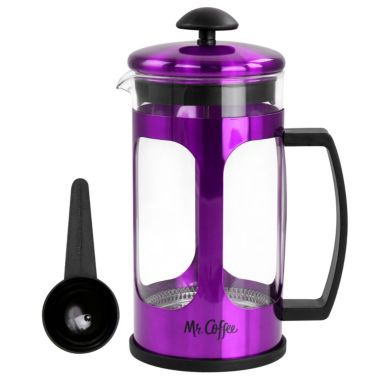 Mr. Coffee 30oz Glass and Stainless Steel French Coffee Press in Purple. View a larger version of this product image.