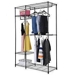 Stock Preferred Large Portable Metal Closet Organizer Storage Hanger Garment Shelf Rack