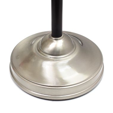 Lalia Home Perennial Modern Sonoma 3 Piece Metal Lamp Set (2 Table Lamps, 1 Floor Lamp) with Cream Tapered Drum Fabric Shades with Malbec Black and Brushed Nickel Finish. View a larger version of this product image.