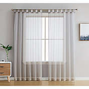 THD Sheer Tab Top Curtain Panels - Silver Grey, Set of 2