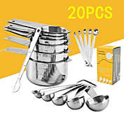 Kitcheniva Measuring Cups and Spoons Set Stainless Steel for Dry and Liquid Ingredients