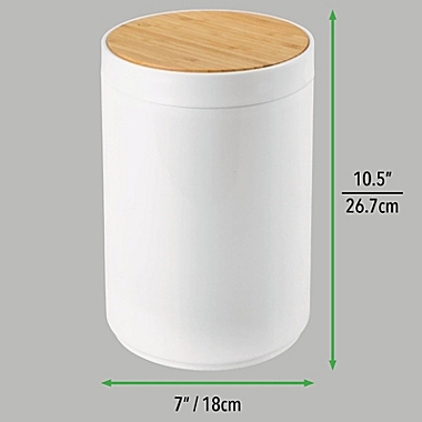 mDesign Plastic Round Trash Can Small with Swing-Close Lid. View a larger version of this product image.