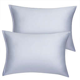 PiccoCasa Set of 2 Standard Satin Pillowcase with Zipper, Super Soft and Luxury, Silky Pillow Cases Covers, 20