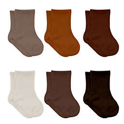 Sierra Socks Newborn Unisex Cotton Ankle-Hi Brown Color Socks Assorted 6 Pair Pack