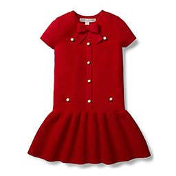 Hope & Henry Girls' Milano Drop Waist Sweater Dress (Red, 18-24 Months)