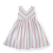 Hope & Henry Girls&#39; Seersucker Swing Dress (Candy Stripe, 12-18 Months)