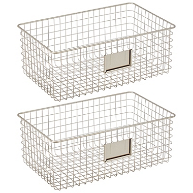 mDesign Metal Wire Food Organizer Storage Bin, 2 Pack. View a larger version of this product image.