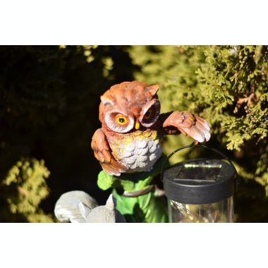 VP Home Woodland Friends Owl Bear Squirrel Leaf Teepee with Lantern Solar Powered LED. View a larger version of this product image.