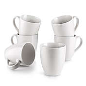 White Coffee Mug Ceramic Coffee Cups with Handle Set of 6, 17oz.
