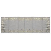 Avon Beige Table Runner with Gold Polka Dot Border 90" x 14"