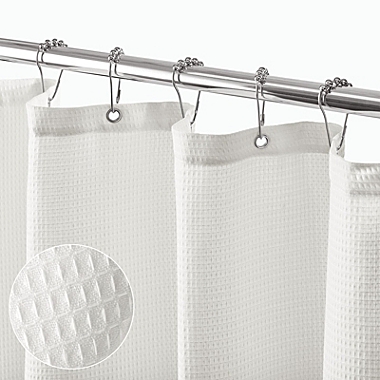 mDesign Waffle Weave Fabric Shower Curtain. View a larger version of this product image.