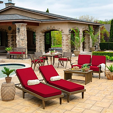 Arden Selections ProFoam 19" X 20" Rounded Back Outdoor Patio Cushion, Caliente Red. View a larger version of this product image.