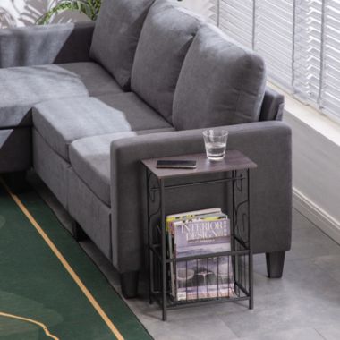 Inq Boutique Sofa Side Table, End Table, Multifunctional Bathroom Table / Interior Side Table Tissue Magazine Rack Dark Brown RT. View a larger version of this product image.