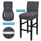 Alternate image 3 for PiccoCasa Solid/Pure Stretch Bar Stool Covers, Pub Counter Height Chair Covers Counter Height Chairs Covers for Short Back Chair, Gray, 2 Pieces