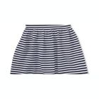Alternate image 2 for Ralph Lauren Girl's Stripe Collar Structured Short Sleeve A Line Dress Blue Size Large
