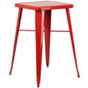 Flash Furniture Aaron Commercial Grade 23.75" Square Red Metal Indoor-Outdoor Bar Height Table