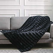 Cheer Collection Ultra Cozy & Soft Faux Fur Blanket - Assorted Colors and Sizes - Black - 40x50