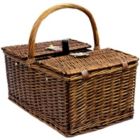 Alternate image 2 for Juvale 4 Person Wicker Picnic Basket Set with Utensils, Glasses, and Insulated Cooler Bag, Outdoor Tableware for Family Gatherings