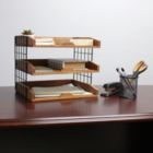 Alternate image 1 for Elegant Designs Home Office Wood Desk Organizer Mail Letter Tray with 3 Shelves, Natural Wood