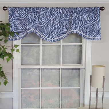 RLF Home Arvana Cornice Style All Season High Quality Valance Blue 3" Rod Pocket 50W x 17L. View a larger version of this product image.
