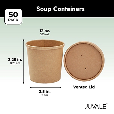 50 Pack 12 oz To Go Soup Containers with Lids Disposable Paper Bowls 