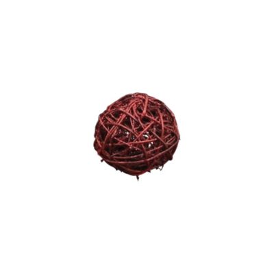 Cheungs Natural Fiber Blushing Scarlet Red 3" Decorative Ball Small