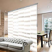 Hermosa Home Decorative Gossamer Breeze 5-Panel Adjustable Sliding Single Rail Track With 23.5" Panels, Extendable 58"-110"W X 116"L
