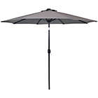 Alternate image 0 for Sunnydaze Outdoor Steel Cantilever Offset Patio Umbrella with Solar LED Lights, Crank, and Push Button Tilt - 9&#39; - Gray