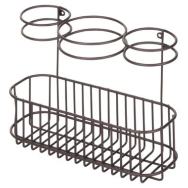 mDesign Metal Wall Mount Hair Care & Styling Tool Storage Basket. View a larger version of this product image.