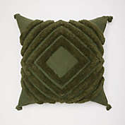Dormify Siena Tufted Diamond Square Pillow Cover 20" x 20" Forest Green