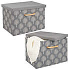 Alternate image 1 for mDesign Soft Textured Fabric Home Storage Organizer Box, 2 Pack