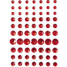 Wrapables 91 Pieces Crystal Diamond Sticker Adhesive Rhinestones 4/6/8/12mm / Red
