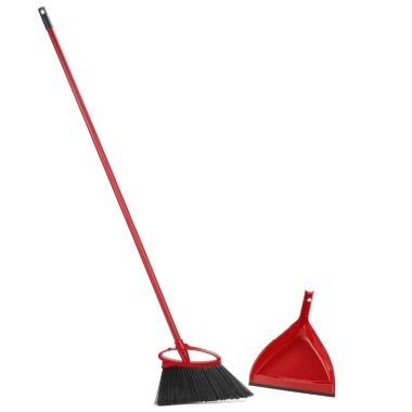 O-Cedar Power Corner Small Angler Broom with 3 Piece Handle and Dust Pan, 1 CT. View a larger version of this product image.