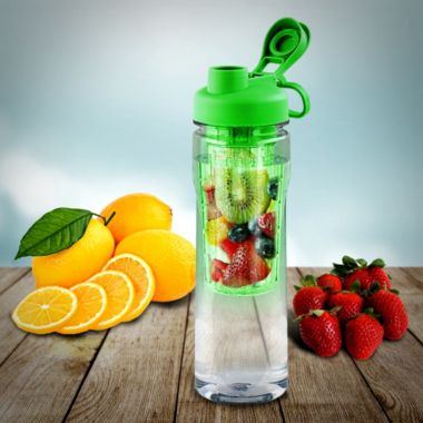 Tritan 28oz Water Bottle with Fruit Infuser, Green. View a larger version of this product image.