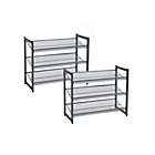 Alternate image 0 for SONGMICS 6-Tier Shoe Rack Storage, 3-Tier Shoe Racks for Closet, Set of 2, Metal Mesh, Flat or Angled Stackable Shoe Shelf Stand for 18 to 24 Pairs of Shoes, Cool Gray