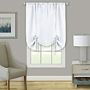 Kate Aurora Shabby Linen Farmhouse Sheer Flax Curtain Tie Up Window Shade - 42 in. W x 63 in. L, White