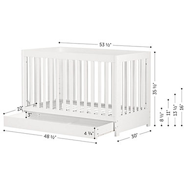 South Shore Yodi Crib With Drawer  - White. View a larger version of this product image.