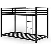 Slickblue Twin over Twin Low Profile Modern Bunk Bed Frame in Black Metal Finish