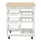 Alternate image 1 for Inq Boutique Free shipping Moveable Kitchen Cart with Two Drawers & Two Wine Racks & Three