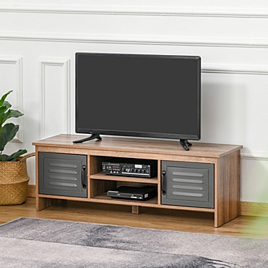Homcom Modern Coffee Table Wooden TV Stand Storage Display Grey Living Room Furniture 