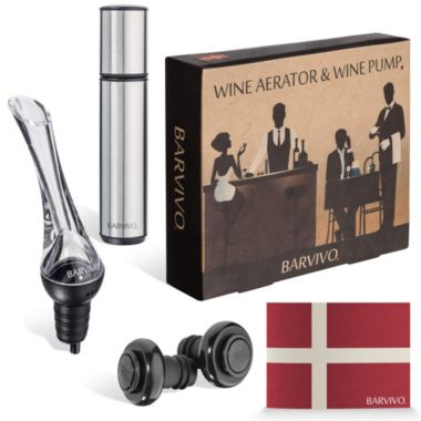 Barvivo Wine Aerator And Wine Saver Pump With 2 Vacuum Bottle Stoppers - Pour, Aerate. View a larger version of this product image.
