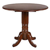 Sunset Trading Sunset Trading Andrews 42 Round Drop Leaf Pub Table   Chestnut Brown   Seats 6